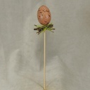 EGG BROWN W/TWIGS 2" W/PICK 10" (6/BAG)