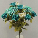 ROSE/HYDRANGEA & DAISY BUSH X14  TEAL