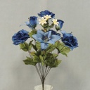 19" ROSE/ROSE BUD/HYDRANGEA/LILY BUSHx12 DK BLUE