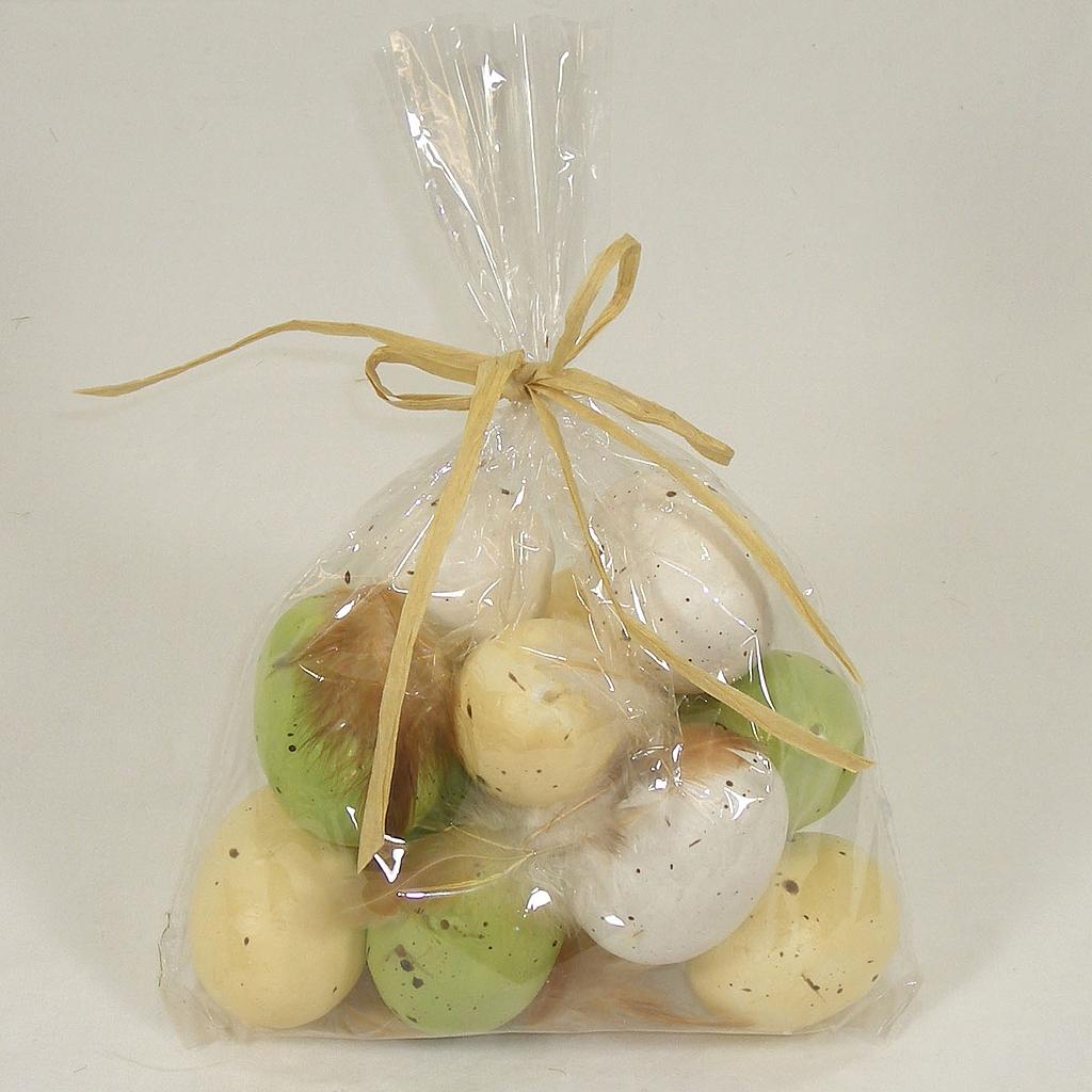 2" EGGS (12/BAG) 3-COLORS WHT/CRM/GREEN