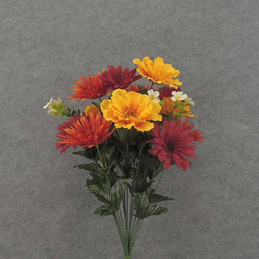 [SEF7028] 22" GERBERA/LILY MIX BUSH X18