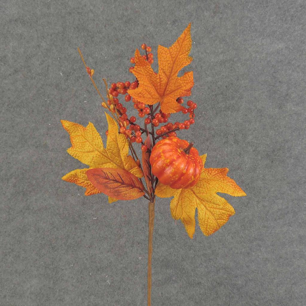 PUMPKIN/BERRY/LEAF PIC 15"  2 ASST'D (6/BAG)