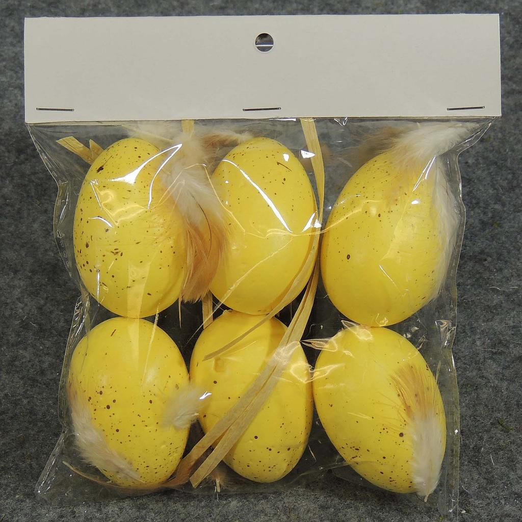 [SJ5017-YEL] 2.5" EGGS (6 PER BAG) YELLOW