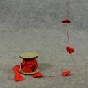 HEART 1.15" 24/GARLAND 39" RED