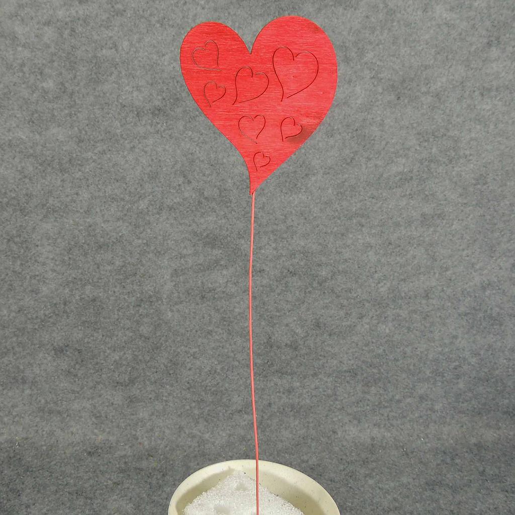 HEART 4" W/9" PICK     RED (12/BAG)