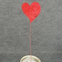 HEART 4" W/9" PICK     RED (12/BAG)