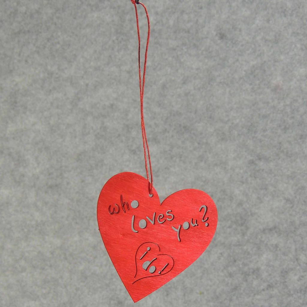 HEART 4" HANGING RED (12/BAG)