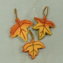 MAPLE LEAF WOOL ORNAMENT 3-ASST 6.5" x 6.5" (3 PER SET)