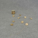 9' GARLAND 1.25" WOOD FLOWER WITH DETAIL  LIGHT BROWN