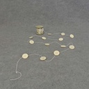 9' GARLAND 1.25" WOOD FLOWER WITH DETAIL  WHITE