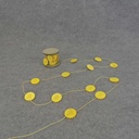9' GARLAND 1.25" WOOD FLOWER WITH DETAIL  YELLOW