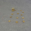9' GARLAND 1.25" SIMPLE WOOD FLOWER  GOLD