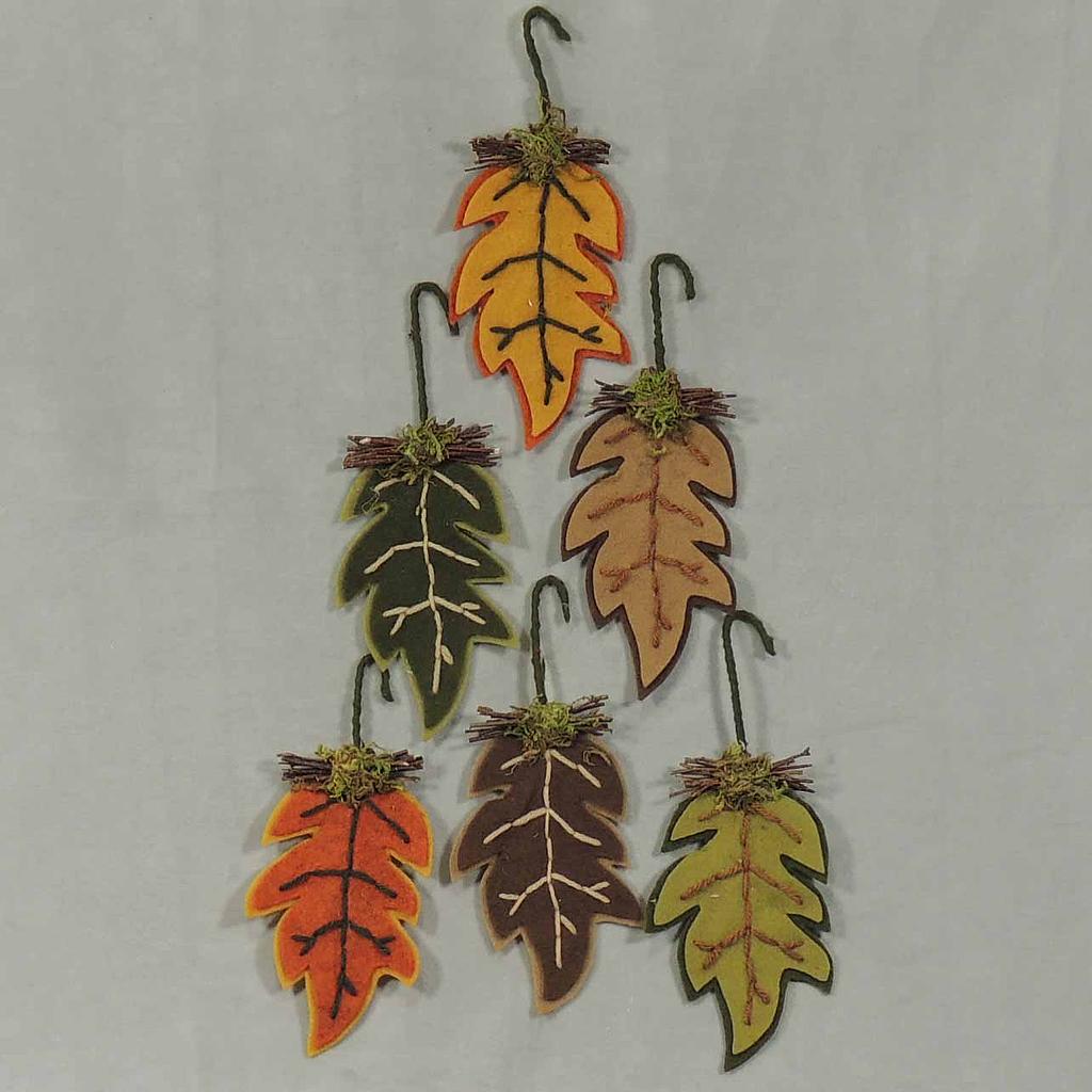 [SJF4017-AST] LEAF 9" X 3.5"  6-ASST'D COLORS (6 PER BAG)