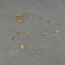 9' GARLAND 1.25" MAPLE LEAVES   LIGHT BROWN