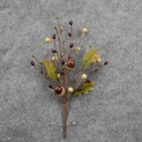 BERRY/ACORN/OAK LEAF PICK 10" (6/BAG)   CREAM/GREEN