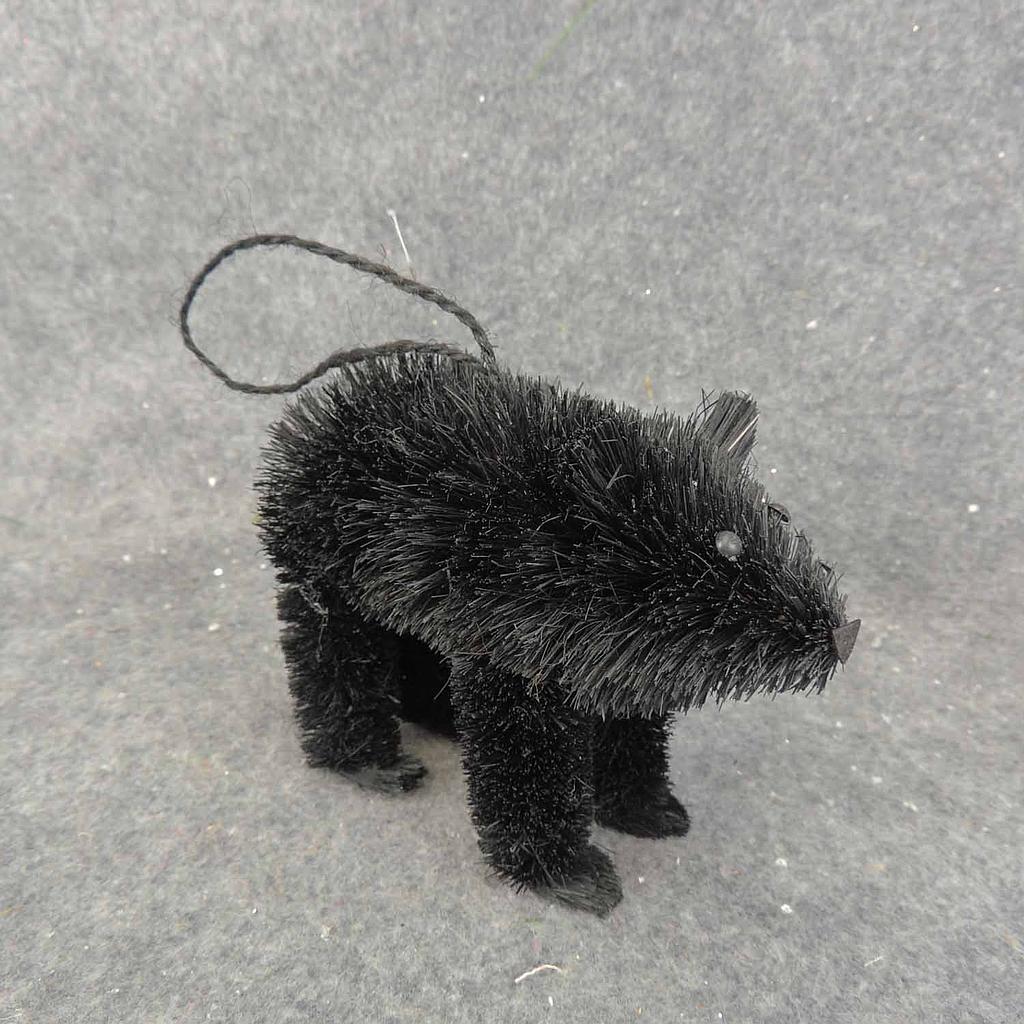 BEAR 5.5" x 4" W/HANGER BLACK NAT. MATERIAL
