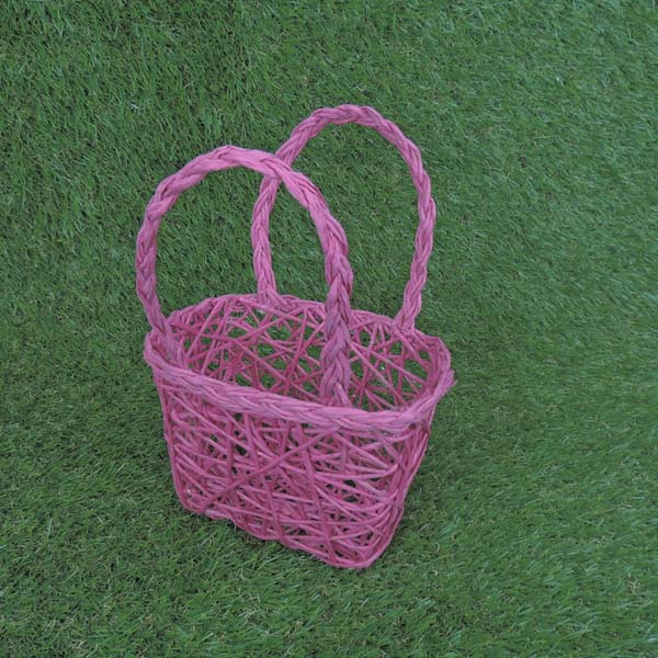 BASKET PAPER 7x5x4" LARGE  HOT PINK