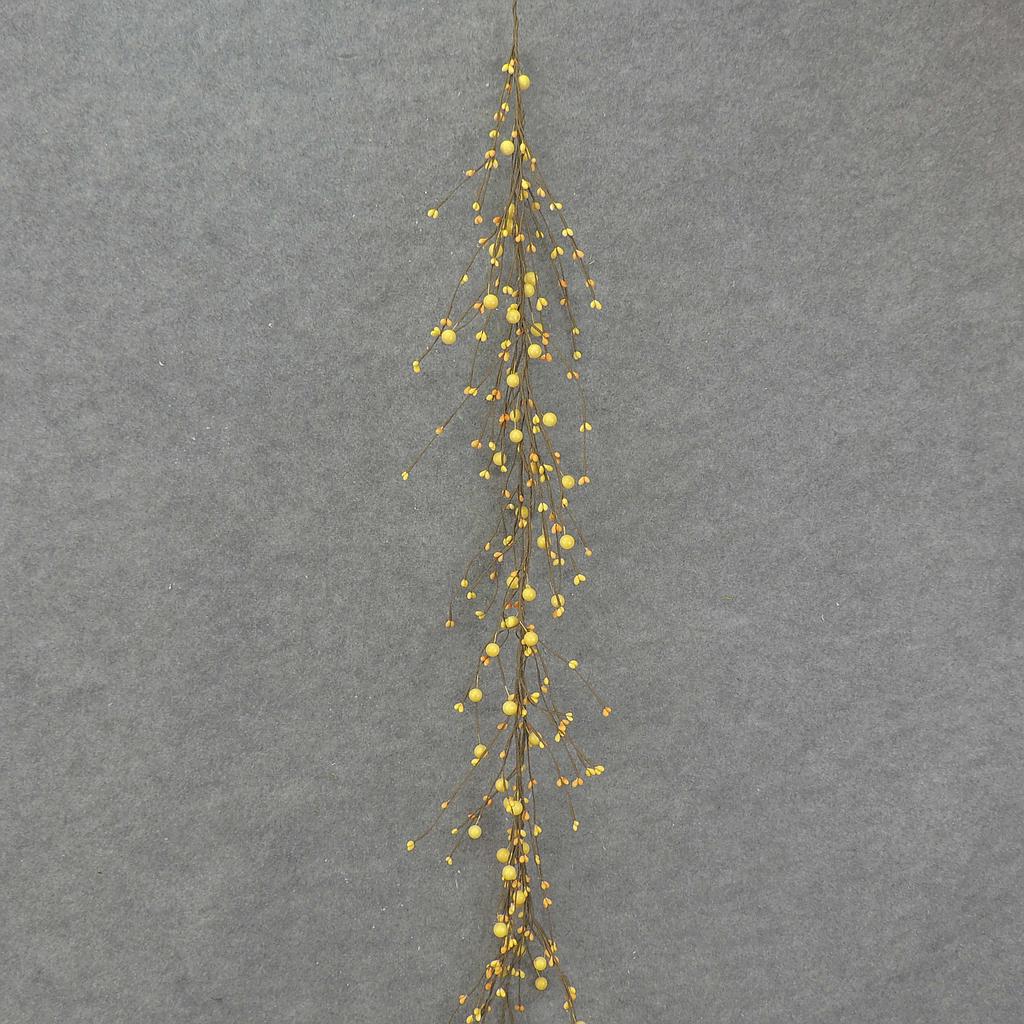 BERRY GARLAND 56" W/PIP BERRY  YELLOW
