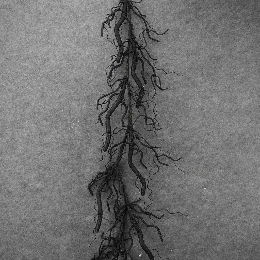 GARLAND BLACK TWIG/GLITTER 70"
