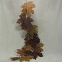 GARLAND BURLAP MAPLE LEAVES 58"  BURGUNDY/GREEN