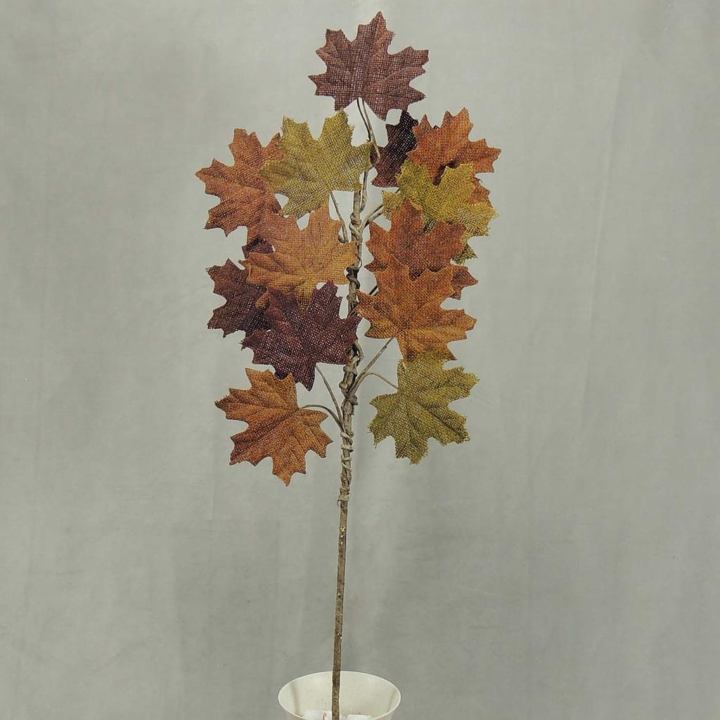 [SRF4013-BGN] 28" BURLAP MAPLE LEAVES SPRAY