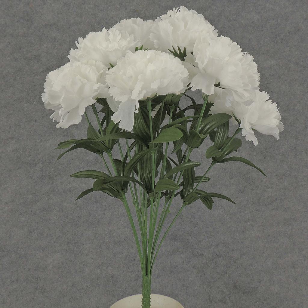 [SP63-WHT] 20" CARNATION BUSH X 14    WHITE