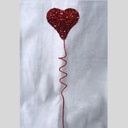 18" HEART 3" GLITTER FOAM PICK RED