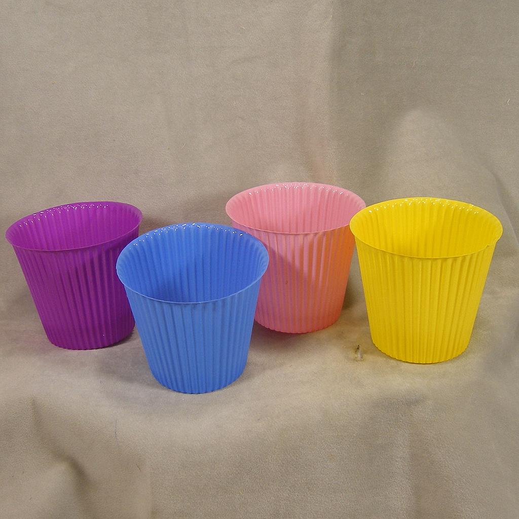[SR4004-AST] POT COVER 4.5" x 4"H 6-COLORS YL-BL-PU-PK-LGN-ORG