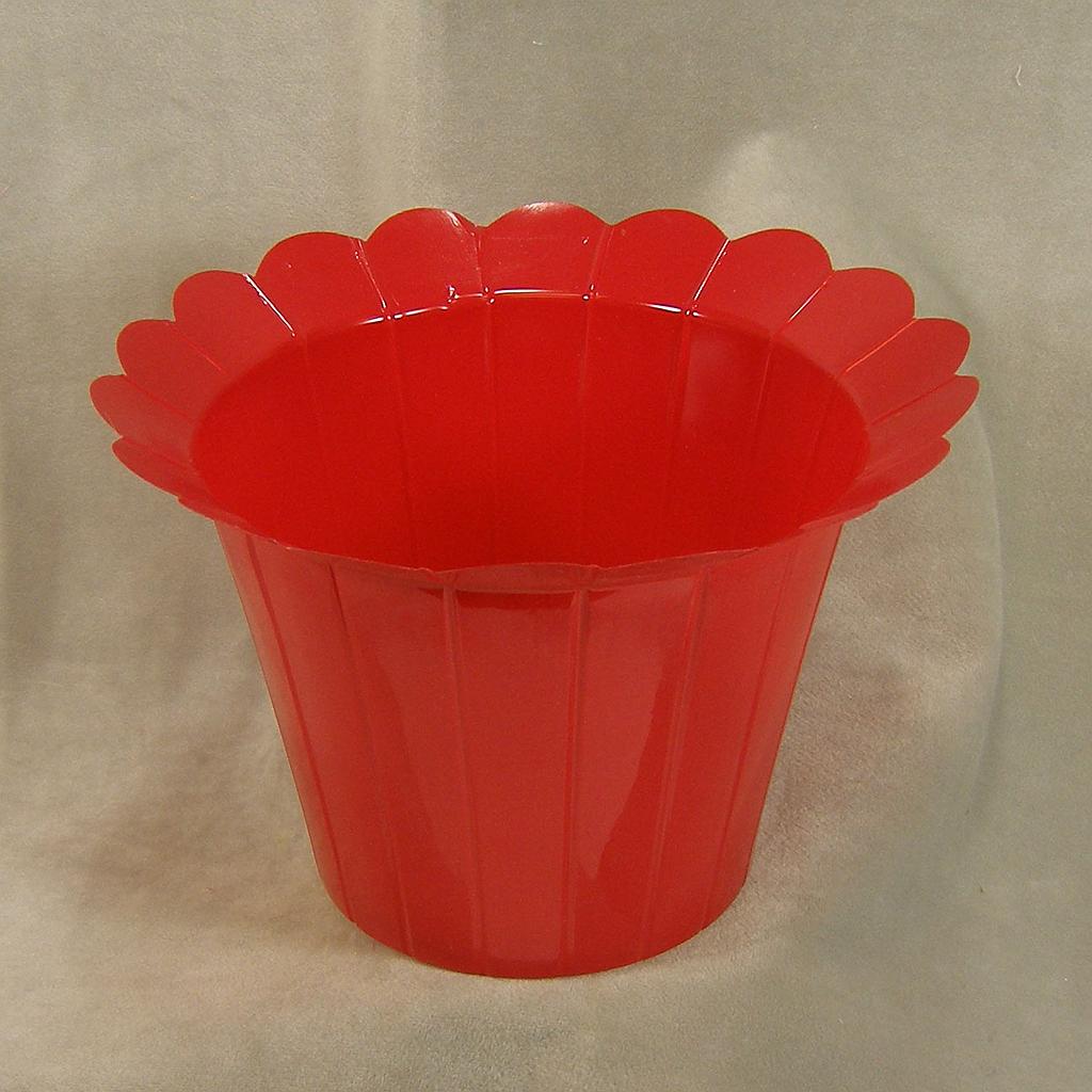 POT(6&quot; GP) COVER SCALLOP  RED
