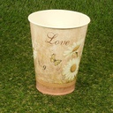 PLANTER TIN 4.75" x 6" W/PRINT W/LINER PINK