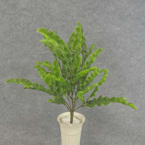 16" FOLIAGE BUSH RUFFLED X7 GREEN/PLASTIC