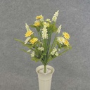 15" HYACINTH/DAISY BUSH X10 YELLOW/CREAM