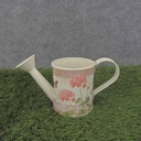 PLANTER WATERING CAN 7.5x3.5&quot; SM. PINK GERANIUM
