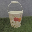 PAIL W/HNDL 4.75&quot;x4.75&quot; w/LINER GERBERA PRINT
