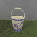 PAIL W/HNDL 4.75"x4.75" w/LINER CLEMATIS PRINT