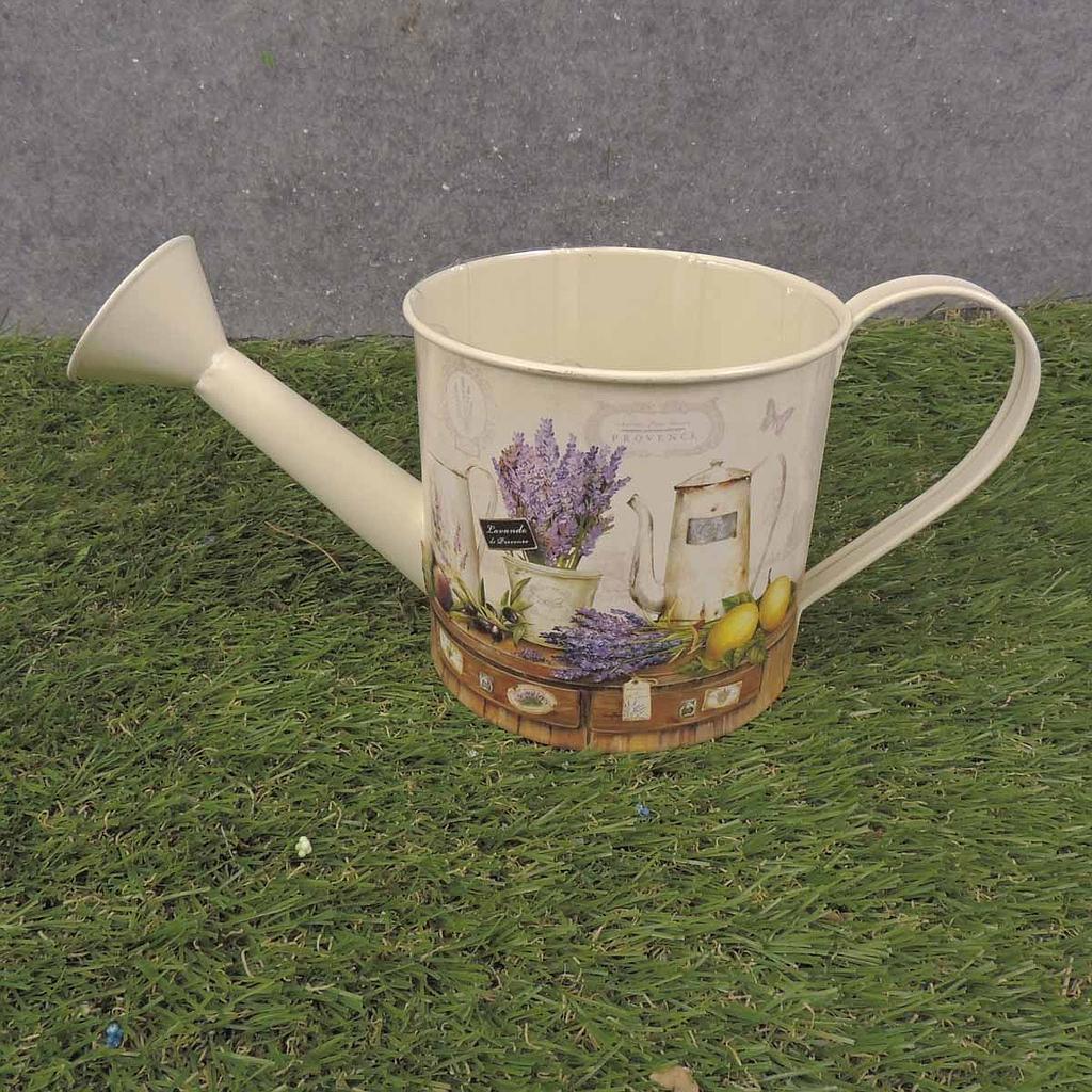 PLANTER WATERING CAN 11x4.5" LAVENDAR PRINT