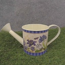 PLANTER WATERING CAN 11x4.5" CLEMATIS PRINT