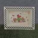 11" METAL TRAY 15x RED GERANIUM PRINT