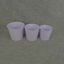 PLANTER TIN W/LINER 3/SET SOLID LAVENDER