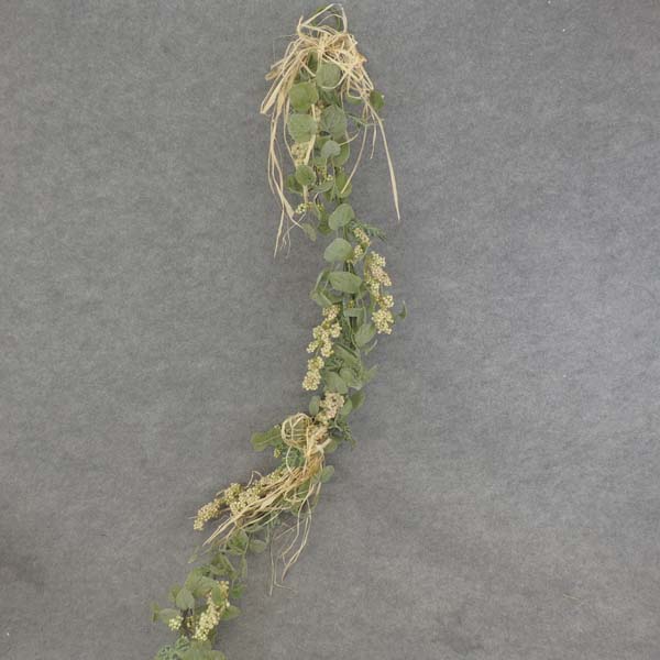 [SR6081] 72" BERRY/LEAF/RAFFIA GARLAND