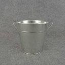 PLANTER TIN 5.5" x 5.5" SILVER METAL