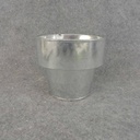 PLANTER POT 5x4.5" W/LINER GALVANIZED LOOK