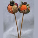 13" PUMPKIN FABRIC 2-ASST W/PIC