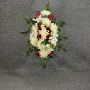 PRE-MADE MEM SPRAY ARRANGEMENT W/EASEL   RED/CREAM