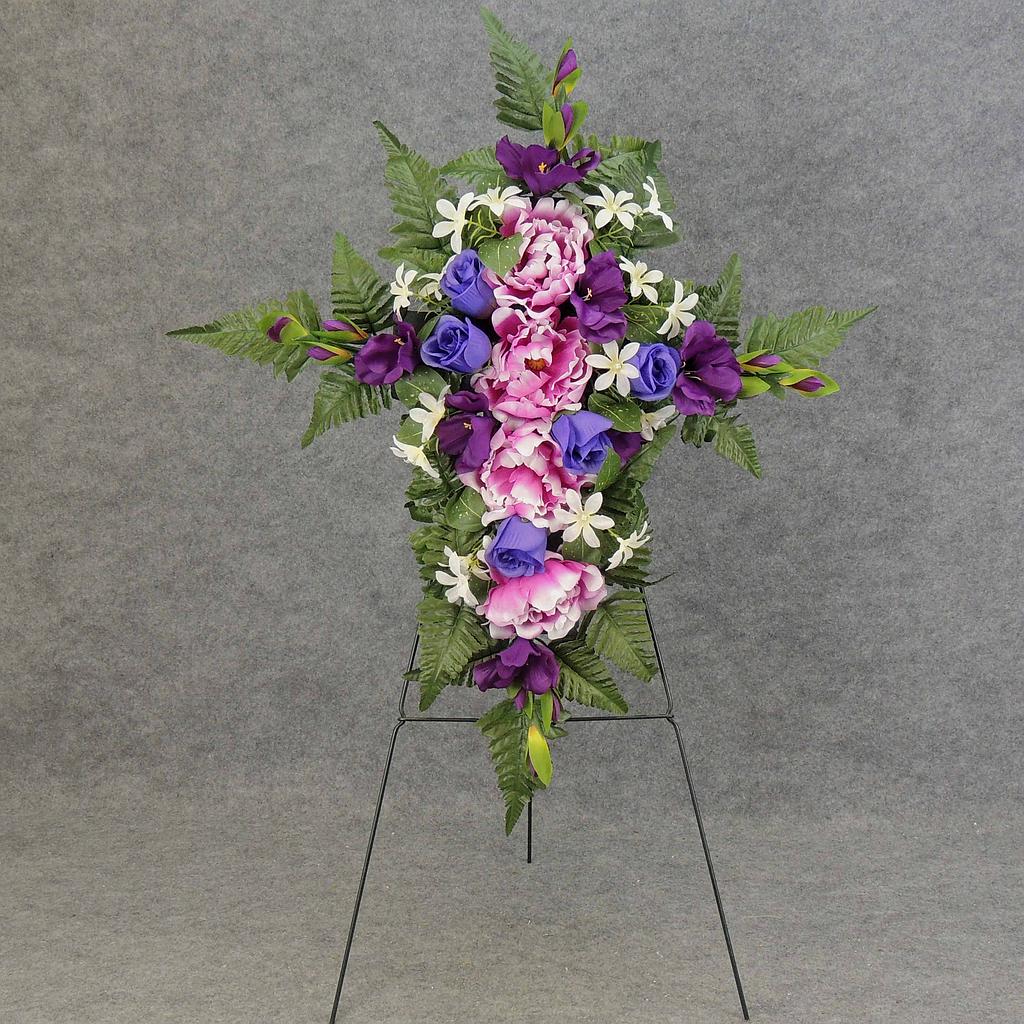 PEONY/ROSE BUD/GLAD CEM. CROSS