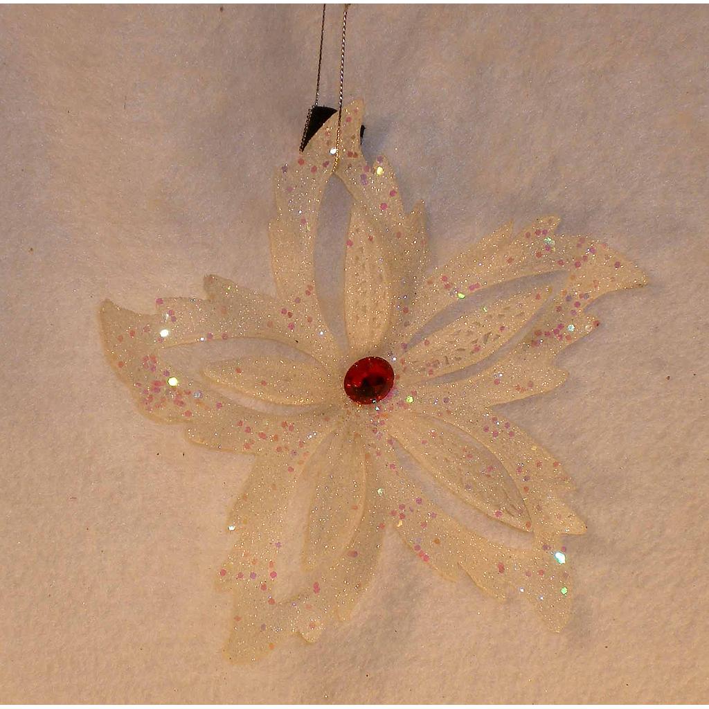 ORNAMENT HANGING W/JEWEL WHITE