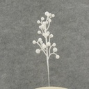 BERRIES 9" PICK GLITTER WHITE  WHITE