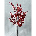 [X35220-RED] 20" BERRY SPRAY W/HOLLY LEAVES RED