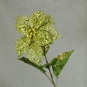 34" POINSETTIA STEM GLITTER GREEN