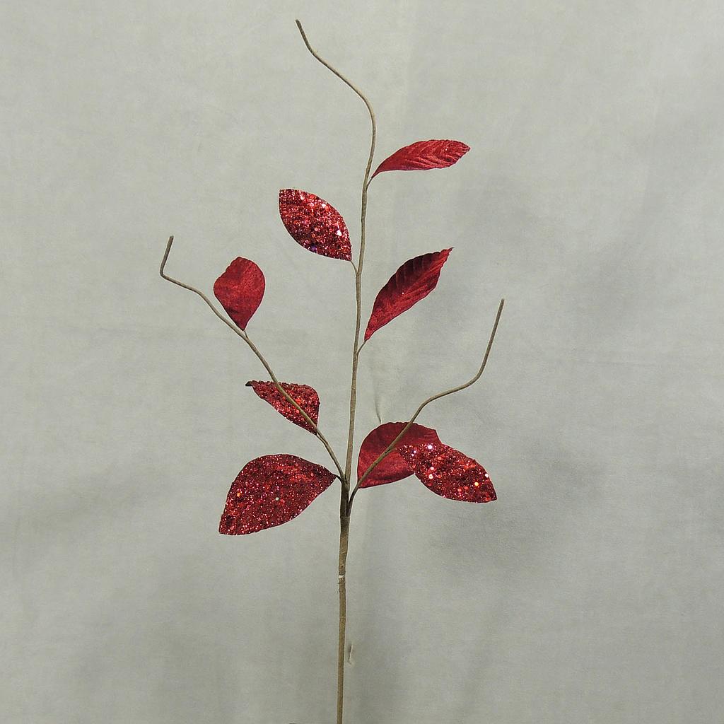 28" LEAF SPRAY - BURGUNDY